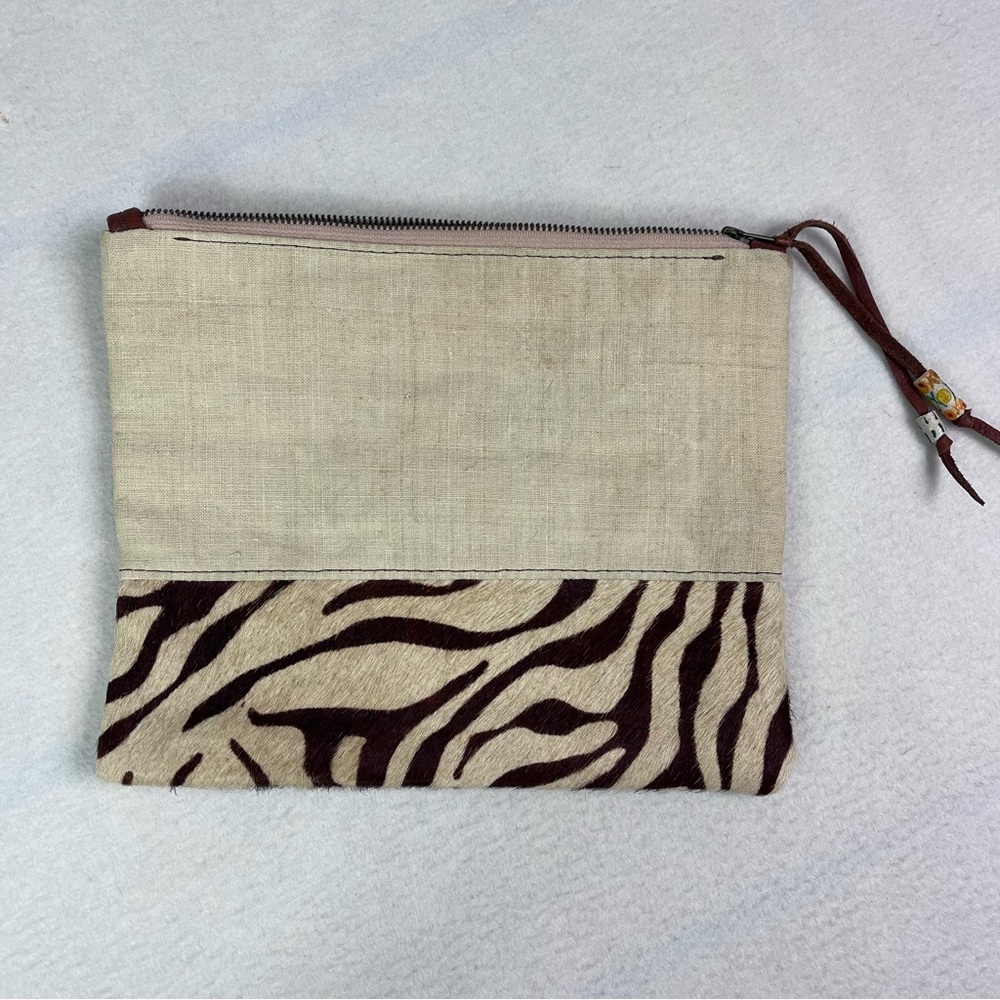 Totem Zebra print bag zipper real leather